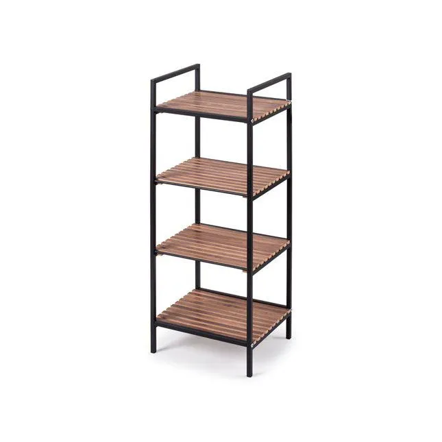 Μεταλλική Ραφιέρα 4 επιπέδων Madrid με ξύλινη επιφάνεια 40x33x100 εκ.