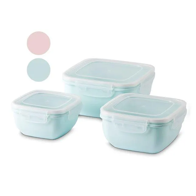 Σετ 3 Φαγητοδοχεία 500 μλ./900 μλ./1500 μλ. σε 2 χρώματα