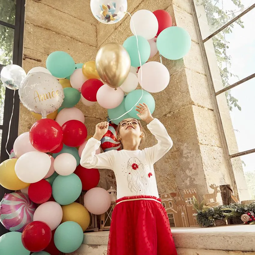 Robe de fête effet 2 en 1 en tulle floqué pour fille