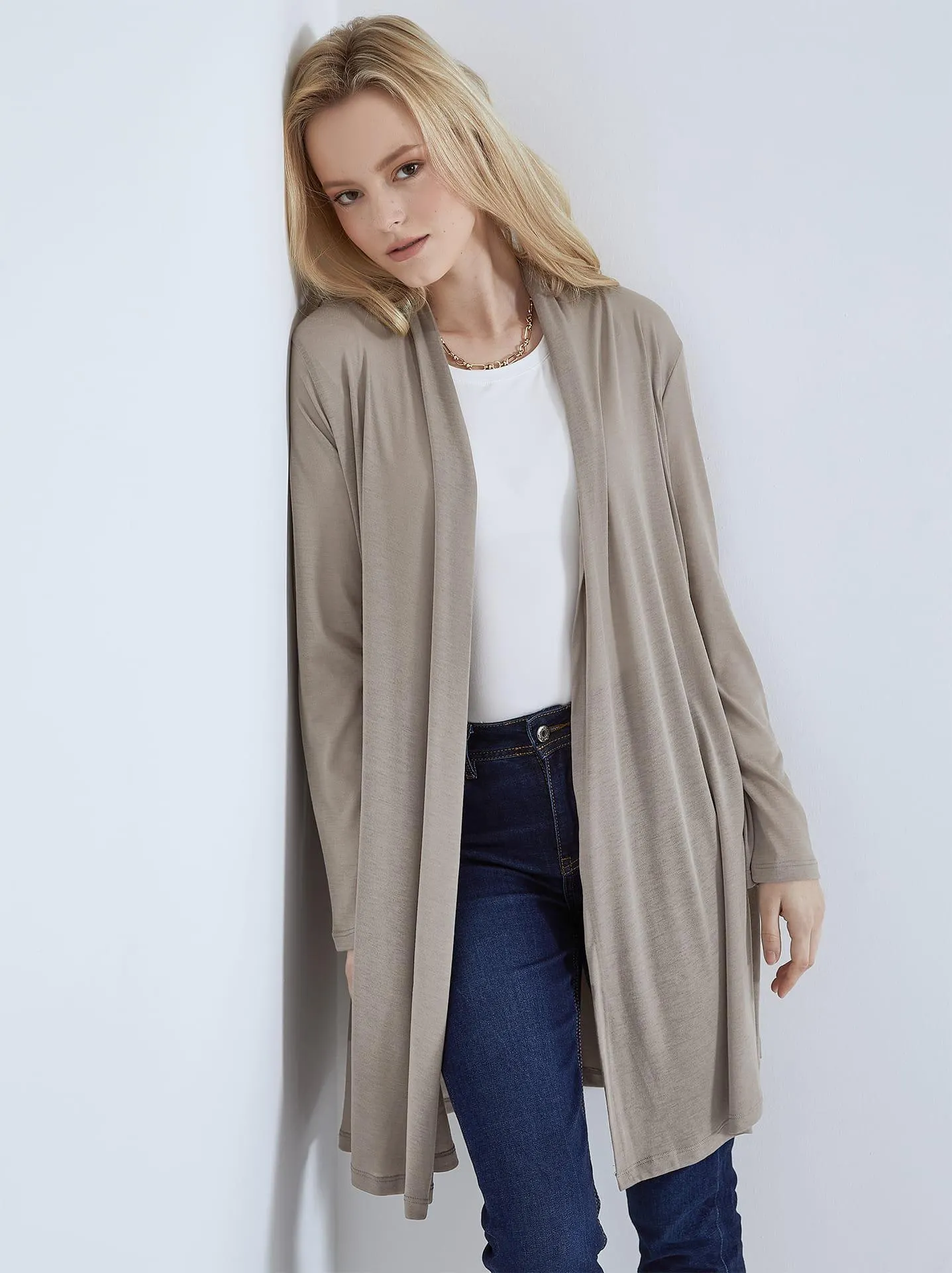 Ζακέτα με απαλή υφή σε μπεζ