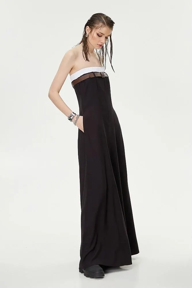 Dress with elasticated topline