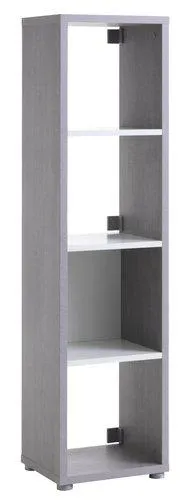 Room divider HALDAGER 4 shelves concrete/white