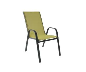 SANTIAGO Πολυθρόνα τραπεζαρίας κήπου - βεράντας 57x63x96εκ. Κόκκινο Μεταλλικός σκελετος