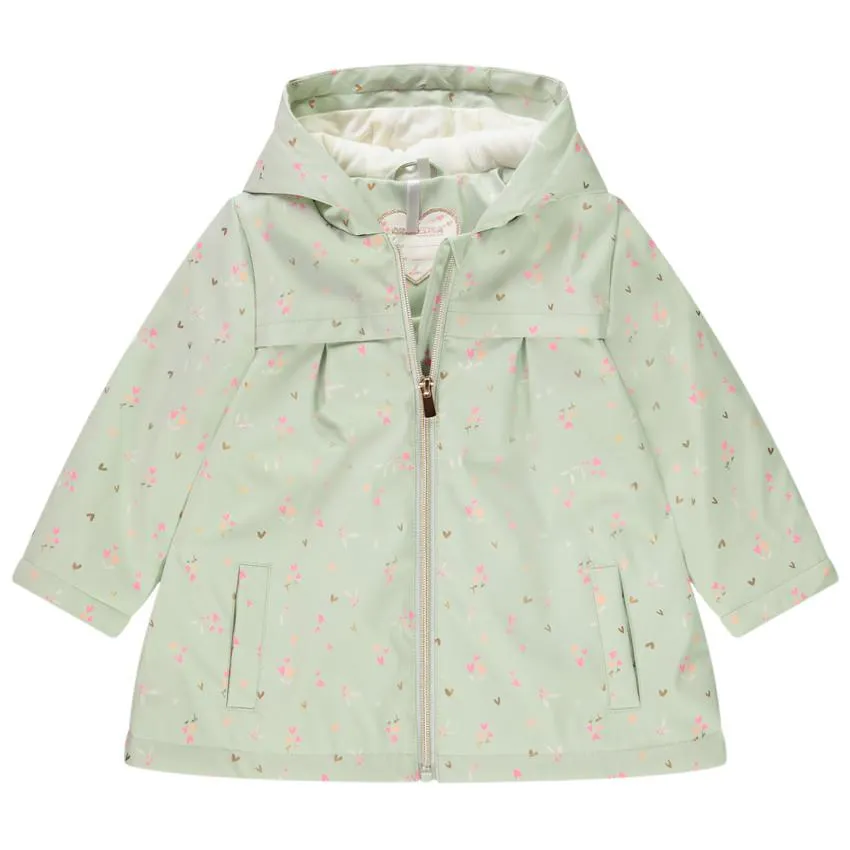 Parka gomme στο κουκούλα με σχέδιο καρδιές /flowers για bebe κορίτσι