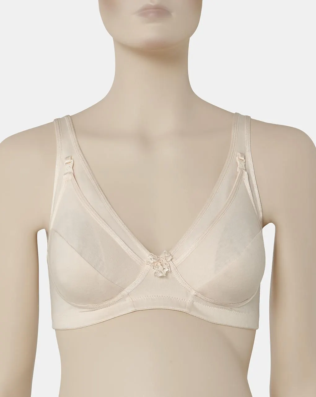Γυναικείο σουτιέν θηλασμού βαμβακολίκρα μπεζ cup d