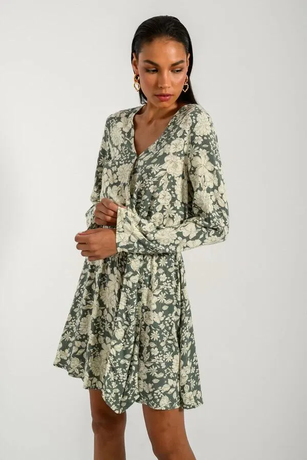 Μίνι κρουαζέ φλοράλ φόρεμα