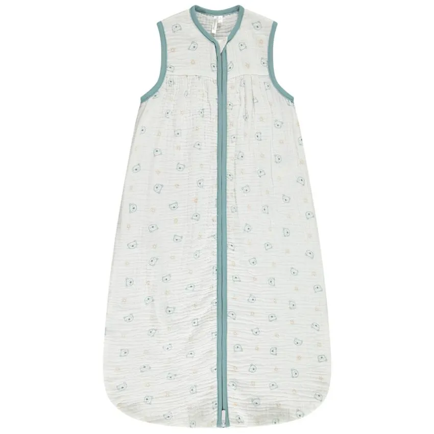 Υπνόσακος αμάνικο σε tétra βαμβάκι με σχέδιο αρκουδάκια και ήλιους για bebe αγόρι