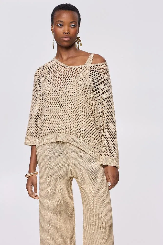 Lurex sweater in loose knit