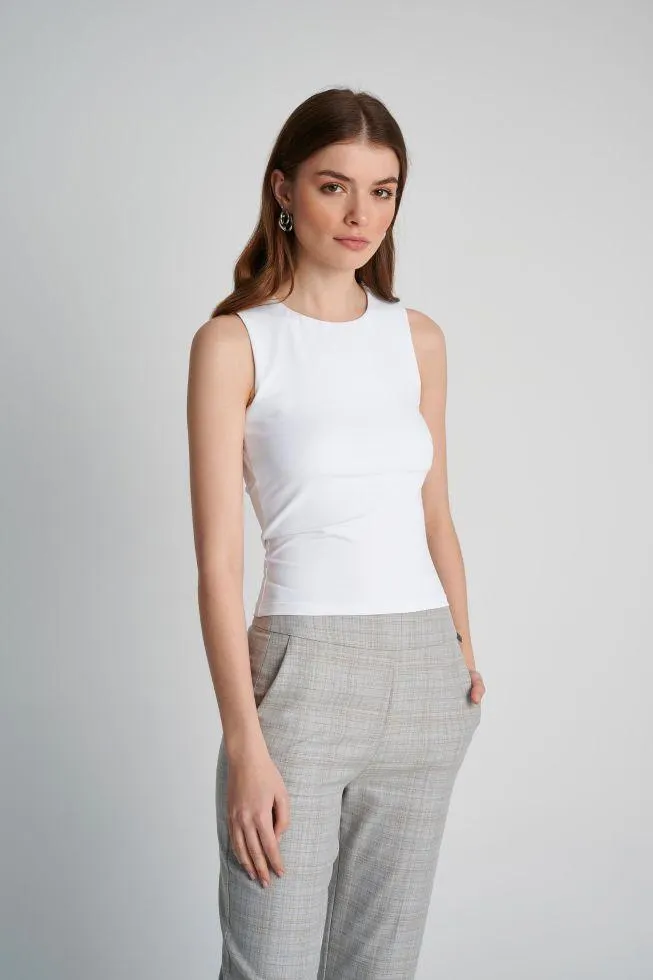 Μπλούζα αμάνικη με ανοιχτή πλάτη White