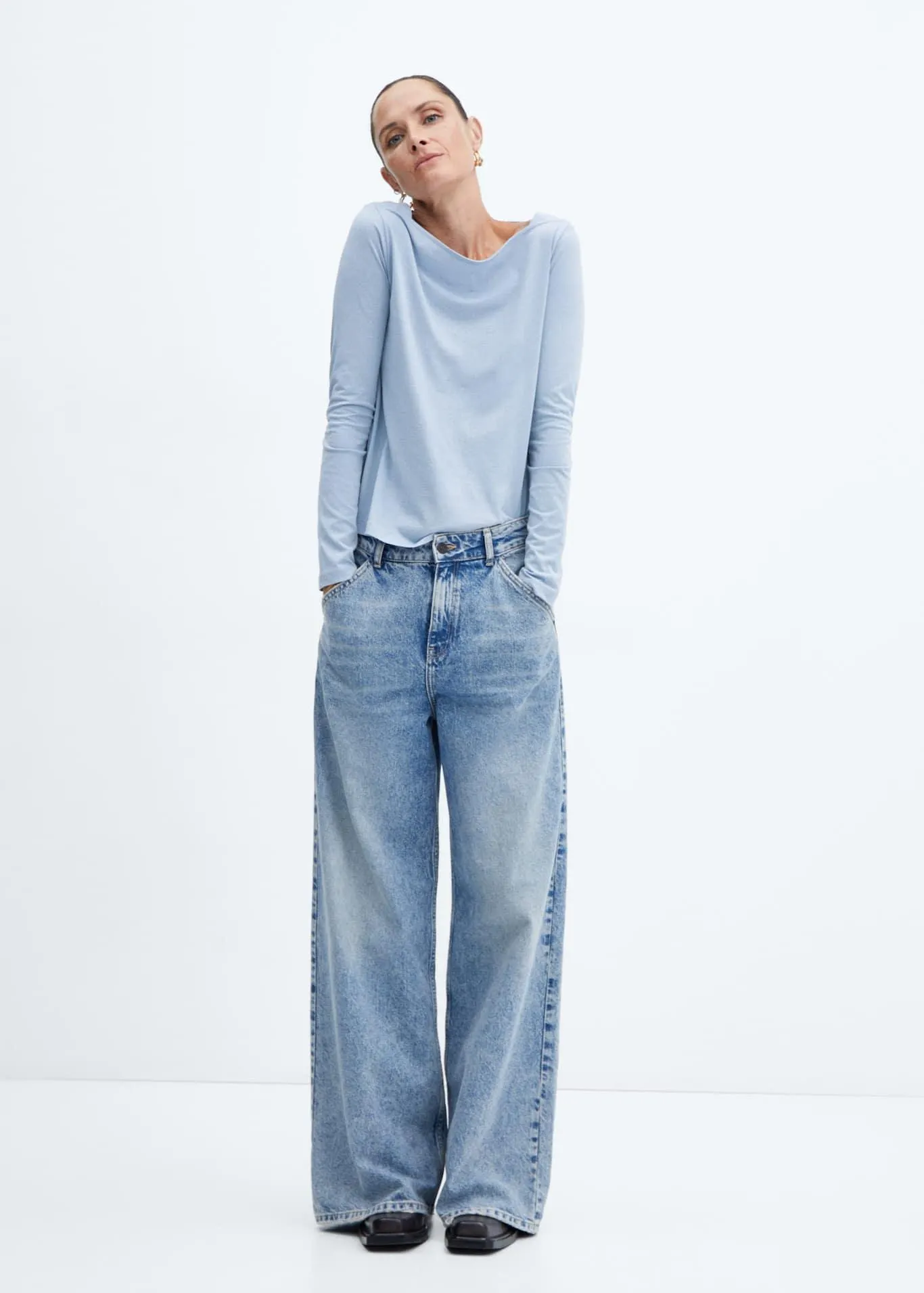 Μπλούζα ντεκολτέ χαμόγελο βαμβάκι