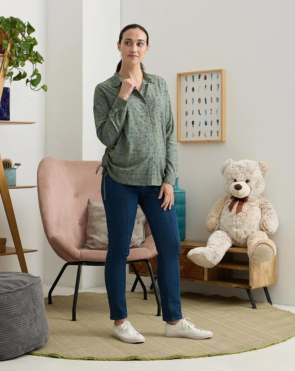 Γυναικείο τζιν παντελόνι εγκυμοσύνης μπλε slim