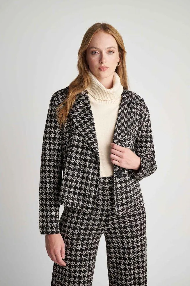 Ζακέτα pied de poule - Black