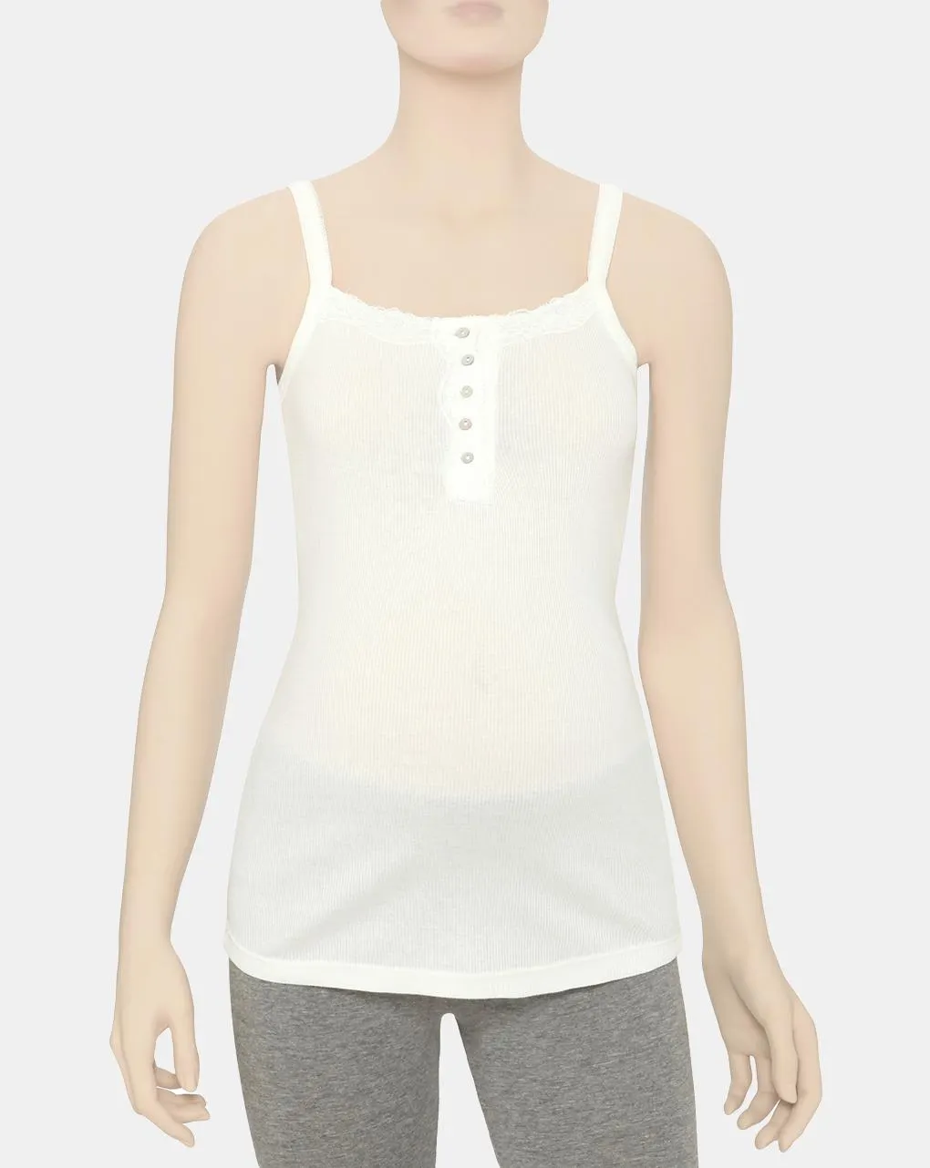 Γυναικείο φανελάκι με ριγωτή ‘υφανση λευκό