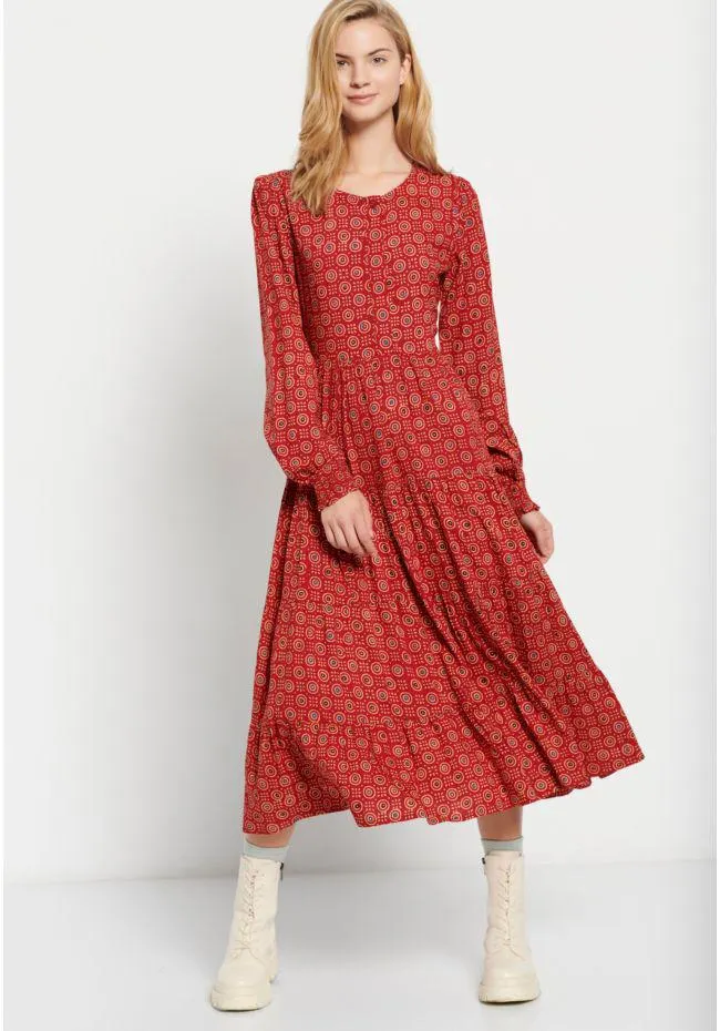 Εμπριμέ μάξι φόρεμα από βισκόζη