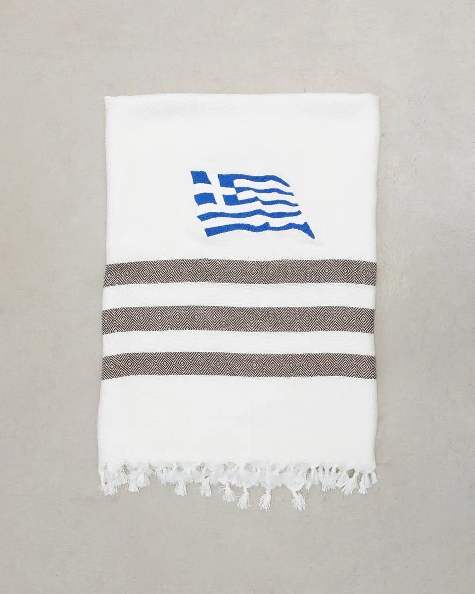 Παρεο Peshtemal με Κεντημα Ελληνικη Σημαια 90x160cm