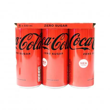 Coca cola αναψυκτικό zero - χωρίς ζάχαρη (6x330ml)