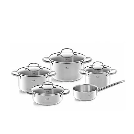 Fissler Χύτρες 16-20-24cm, Ημίχυτρα 20cm & Κατσαρολάκι 16cm Ανοξείδωτo Ατσάλι San Francisco - Σετ 5 Τεμαχίων