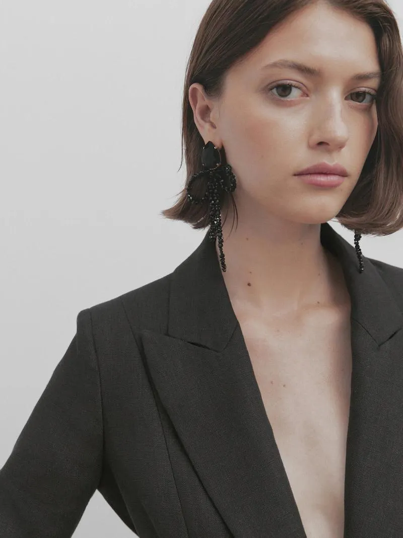 Linen suit blazer with darts -Studio