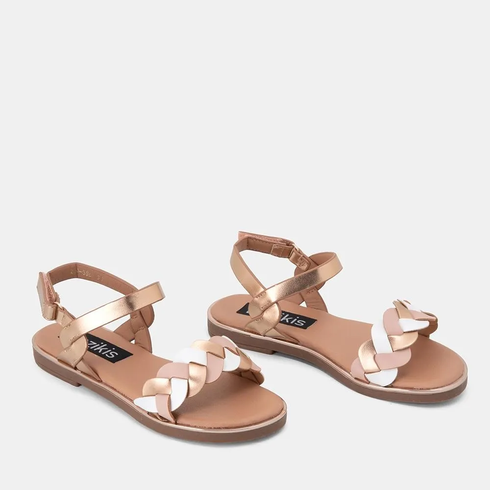 Παιδικά σανδάλια με πλεκτή φάσα & μπαρέτα