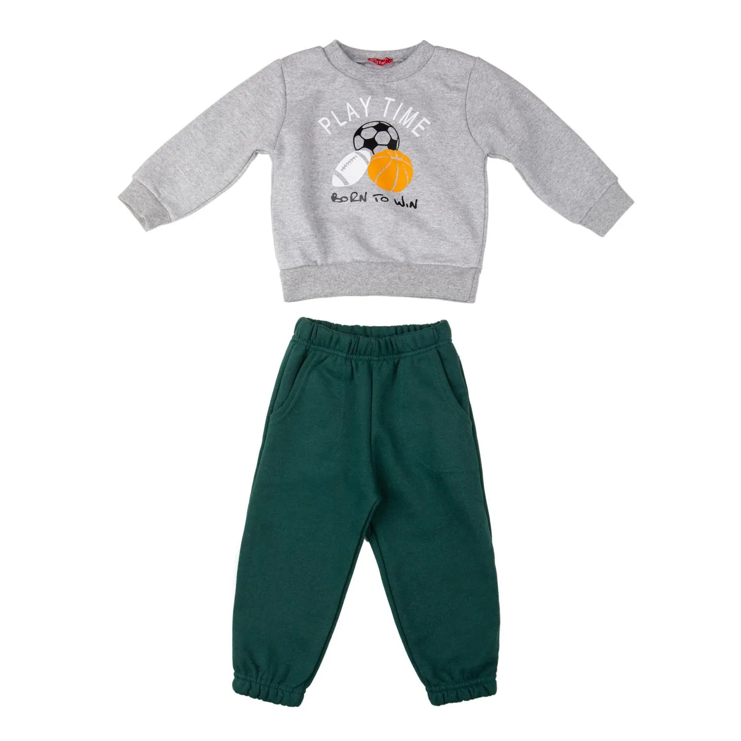 Χειμερινό σετ μπεμπέ για αγόρι σε χρώμα γκρι πράσινο -22.2951G