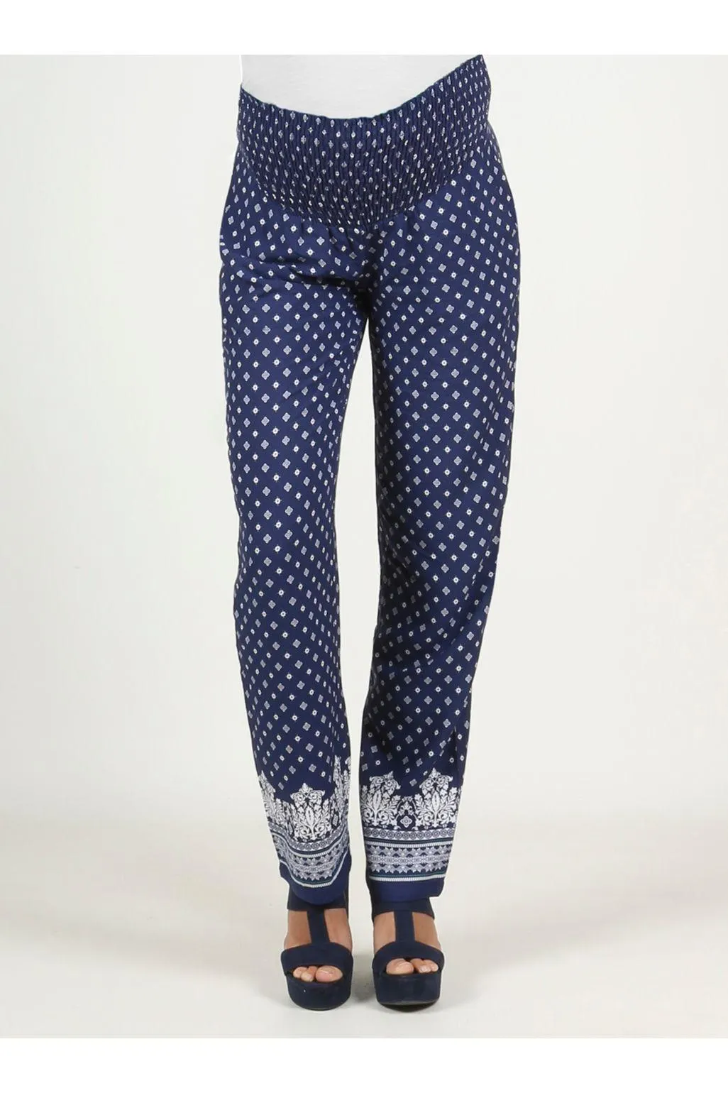 Παντελόνι εγκυμοσύνης εμπριμέ μπλε ohma!