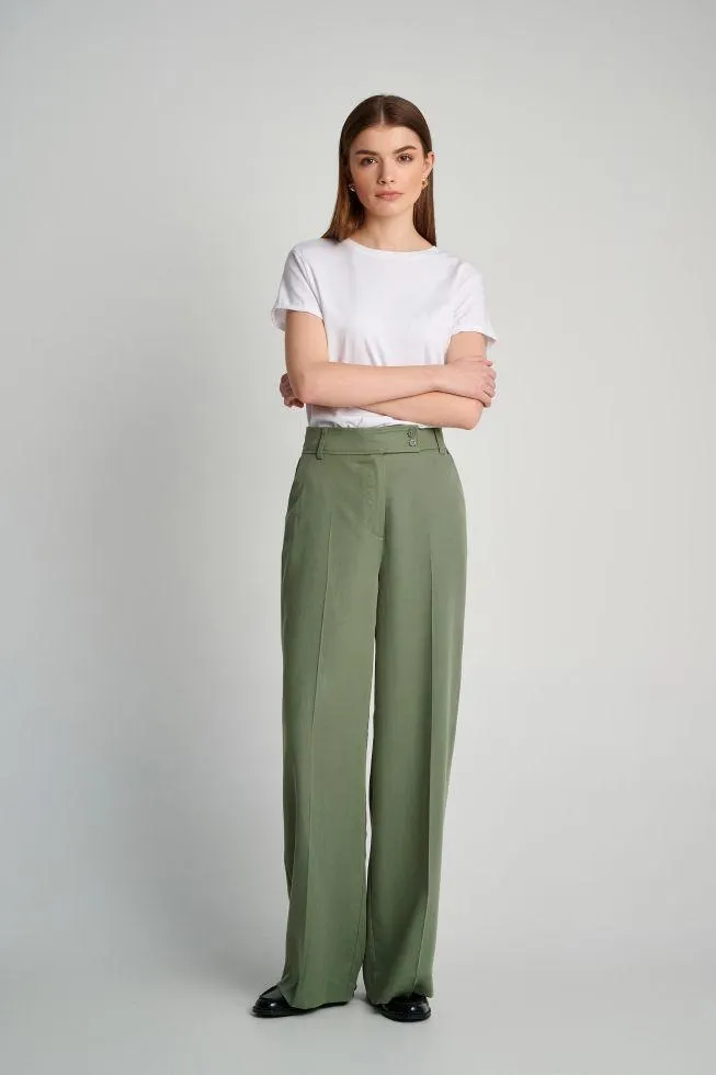 Παντελόνι lyocell-λινό - Khaki