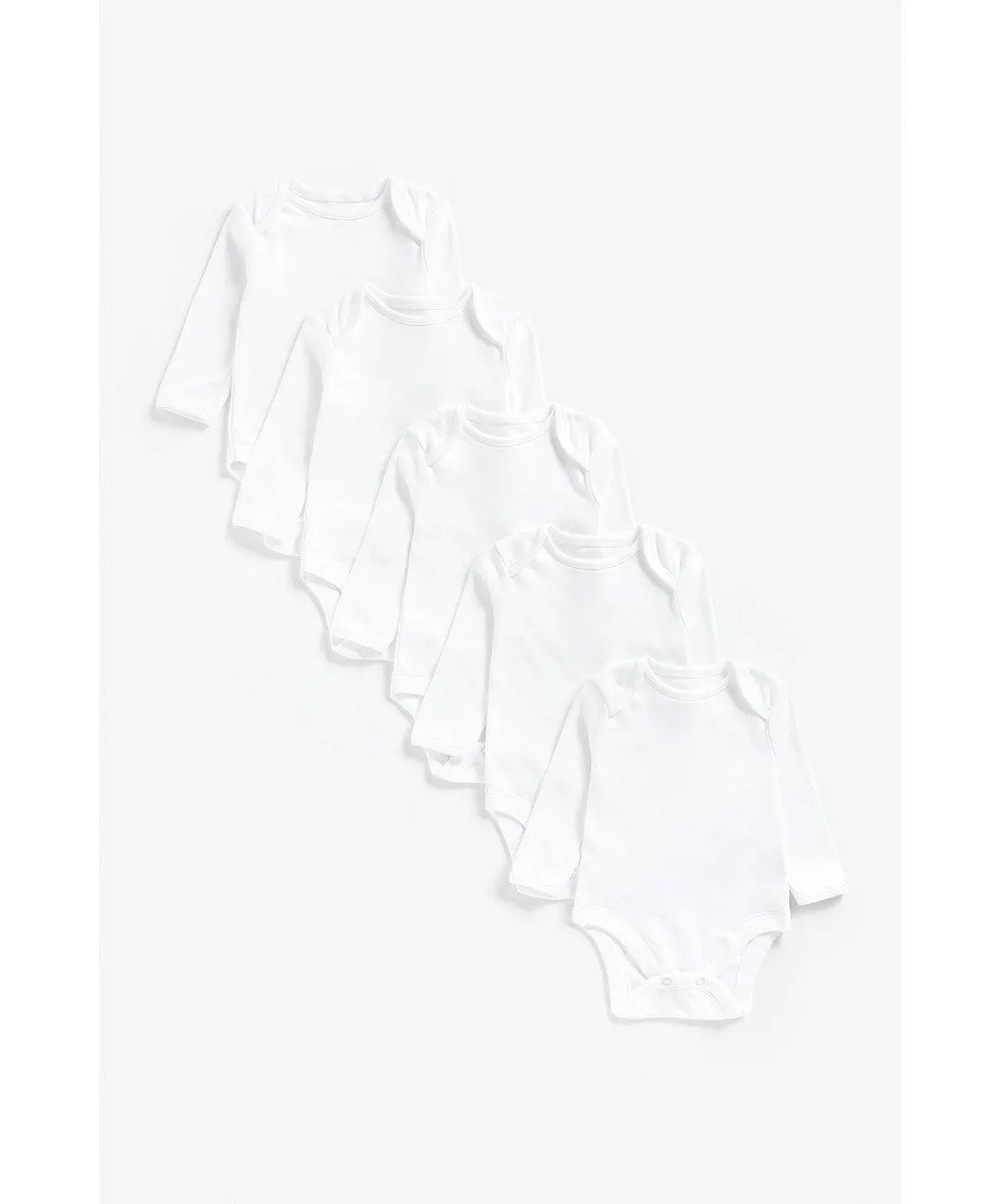 λευκά μακρυμάνικα κορμάκια - σετ των 5