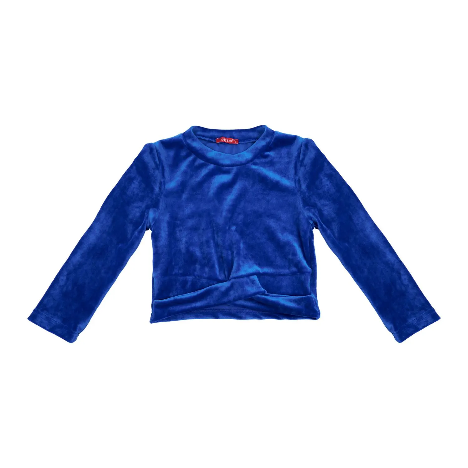 Χειμερινή μπλούζα crop για κορίτσι σε ρουά χρώμα βελουτέ -32.2013R