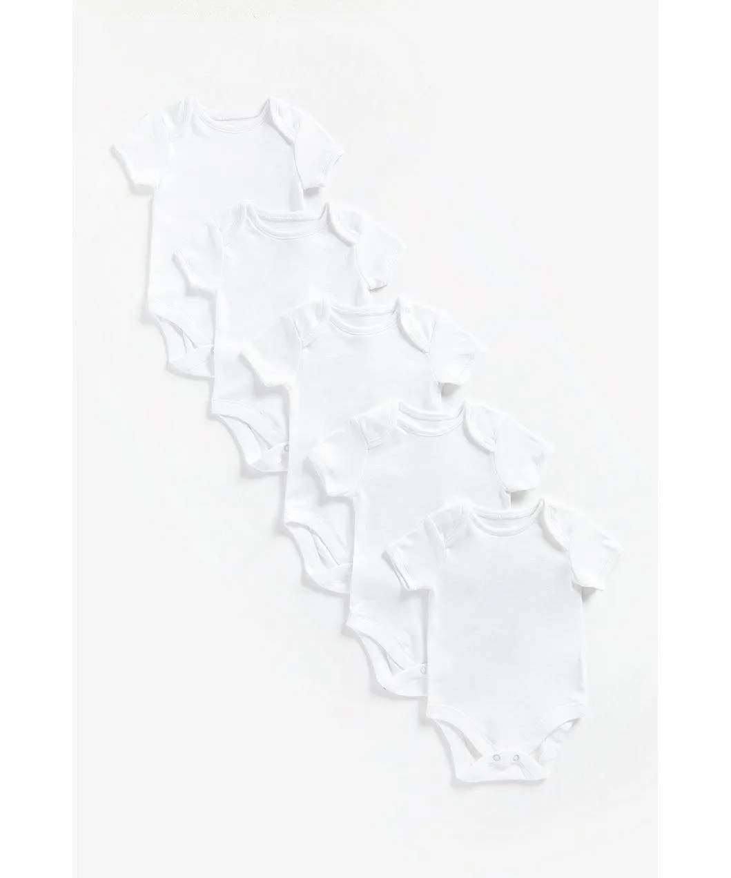 λευκά κοντομάνικα κορμάκια - σετ των 5