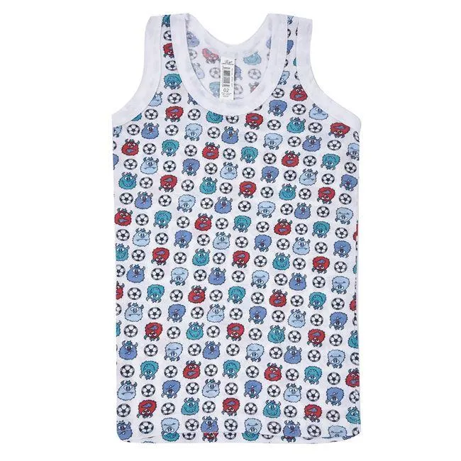 Εσώρουχο Παιδικό Φανελάκι Βαμβακερό Λευκό Τερατάκια Μπάλα