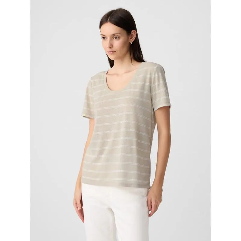 GAP Γυναικείο T-shirt Λινό Scoopneck
