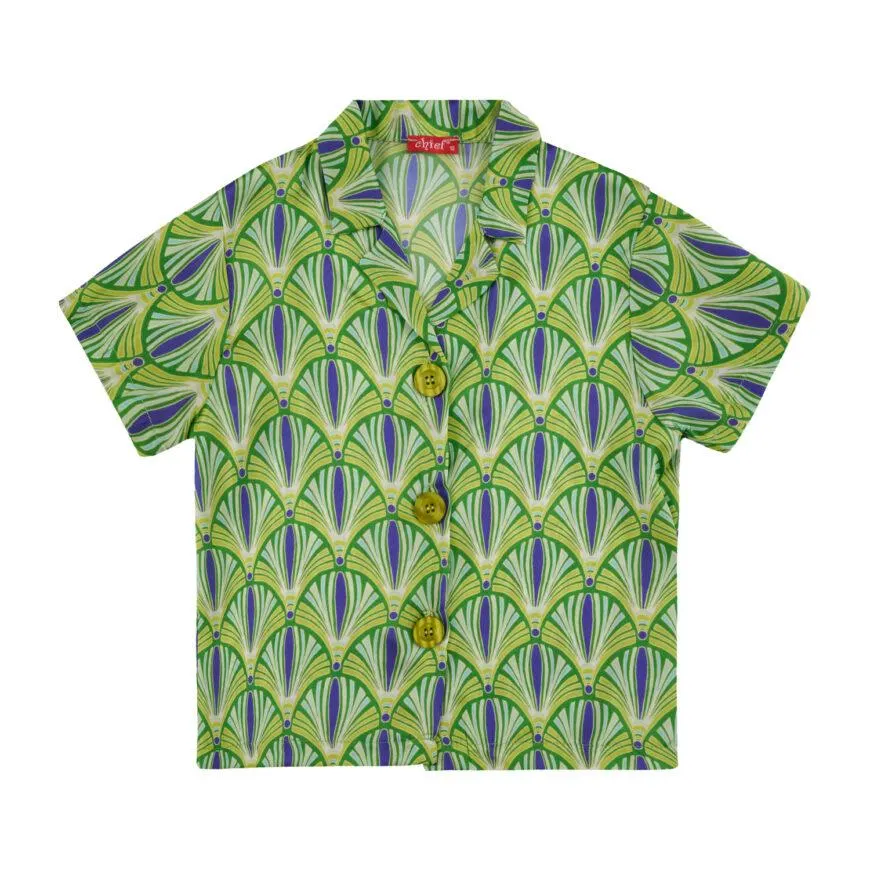 Καλοκαιρινό πουκάμισο σε πράσινο χρώμα για κορίτσι -41.2000P