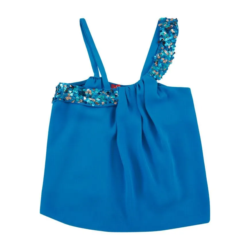 Καλοκαιρινό top μπλουζάκι για κορίτσι σε τυρκουάζ χρώμα -41.5003T