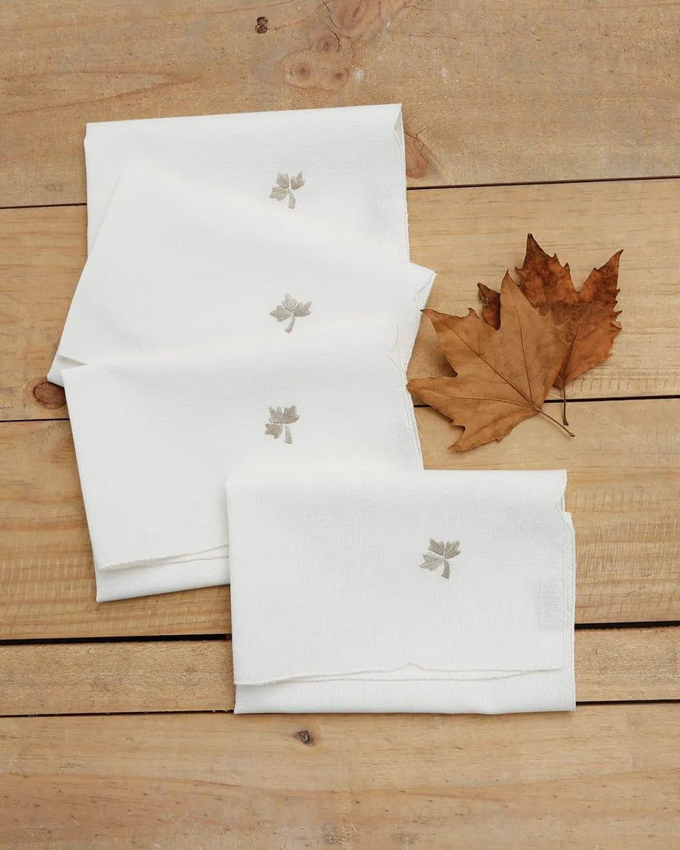 Σετ Πετσετες Φαγητου με Κεντημα Φυλλο Σχ.139