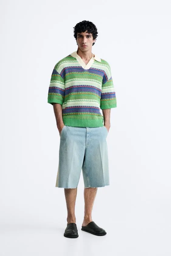 ΠΛΕΚΤΟ ΠΟΛΟ ΜΕ ΡΙΓΕΣ LIMITED EDITION