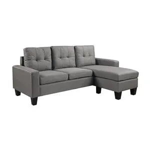 PORTO Reversible Corner Sofa Light Grey Fabric
