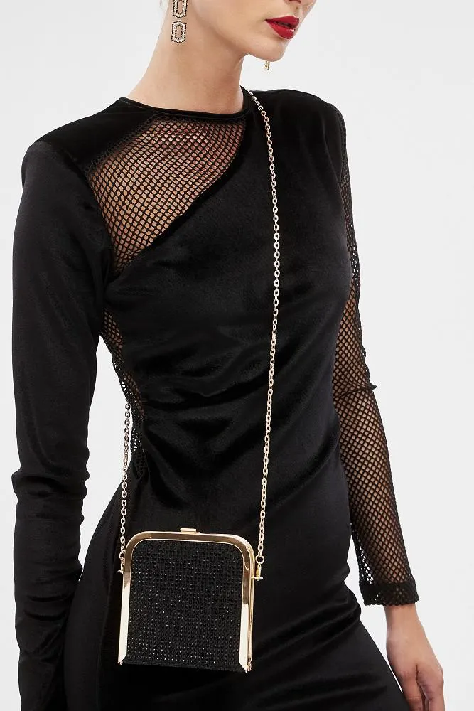 Clutch with rhinestones