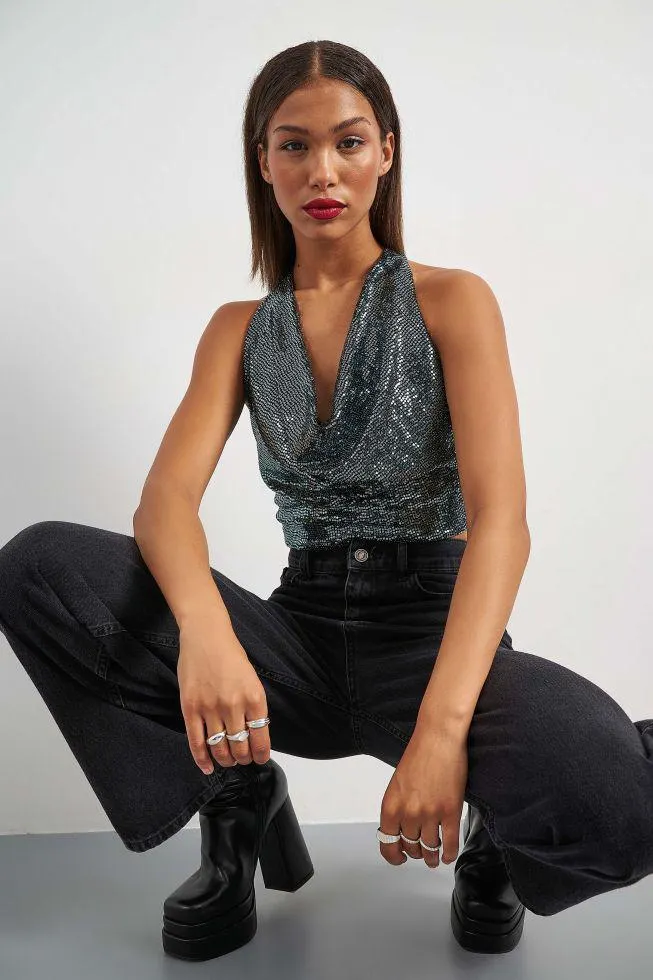 Μπούστο με παγιέτες Black