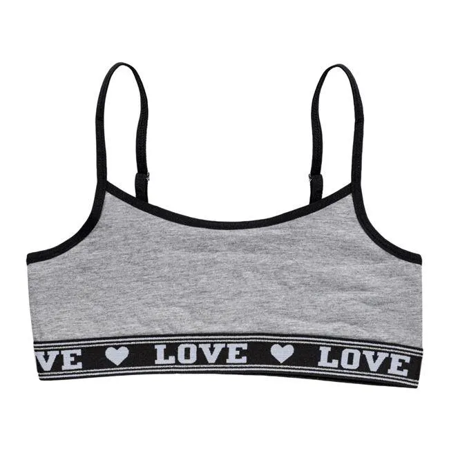 Μπουστάκι Παιδικό Γκρι Μαύρο Λάστιχο "Love"