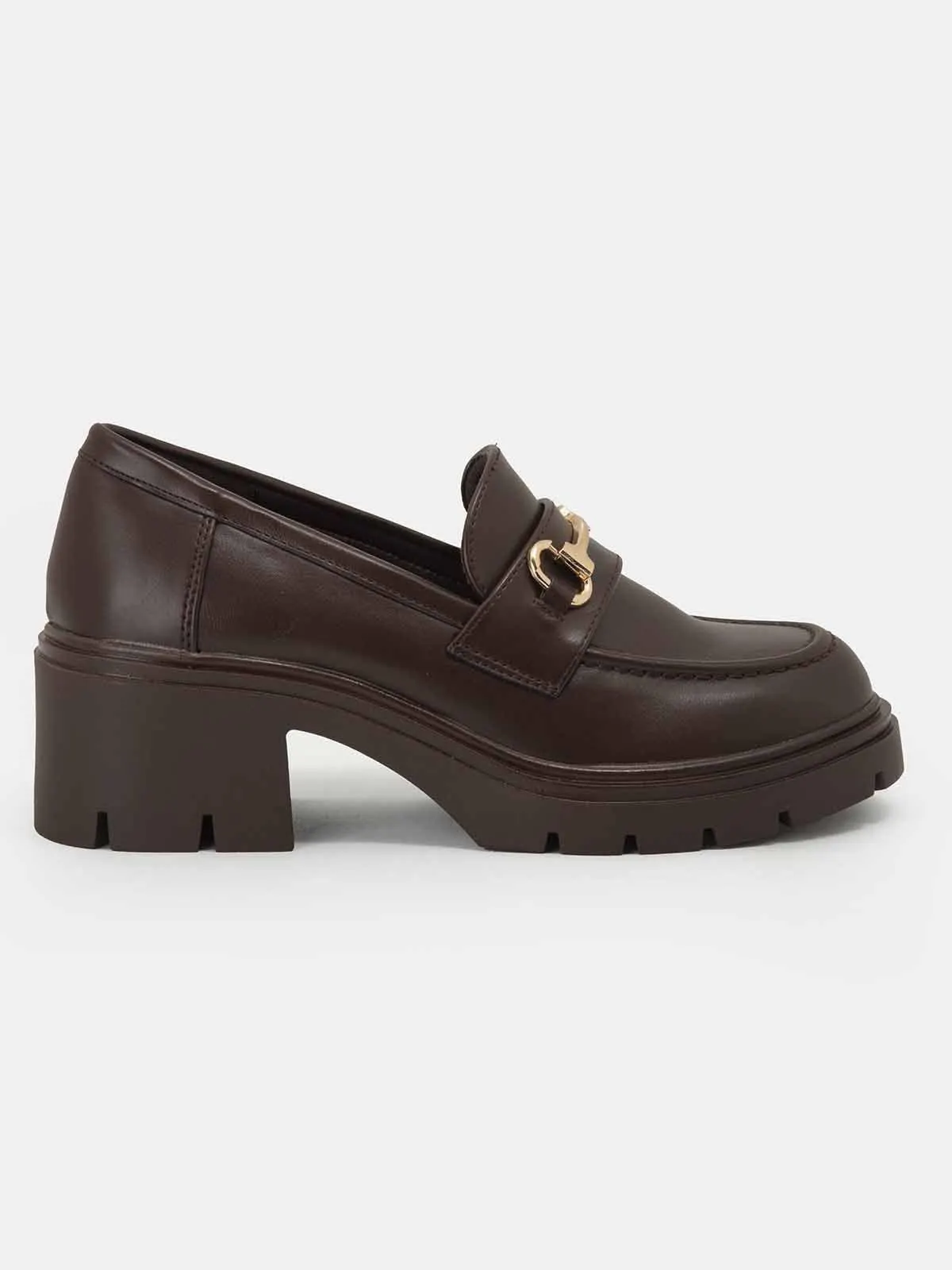 Loafers με χοντρό τακούνι & αλυσίδα