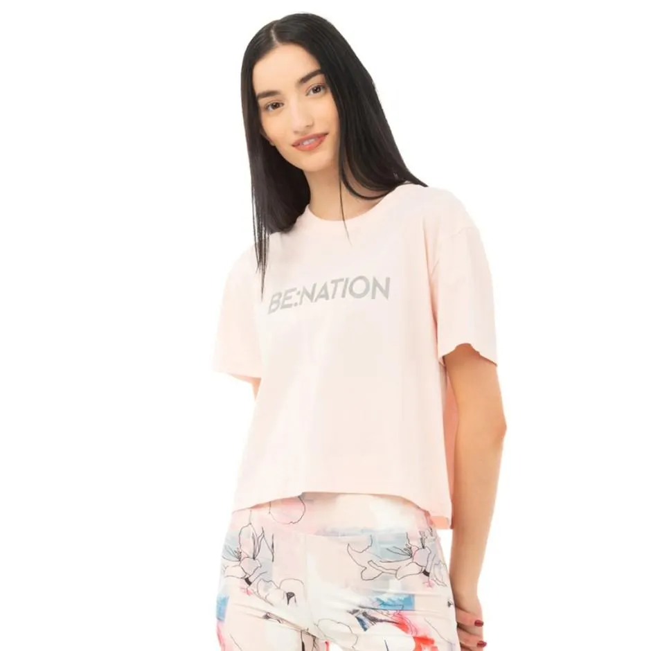 Γυναικεία Κοντομάνικη Μπλούζα Ροζ - Be:Nation Crop Top