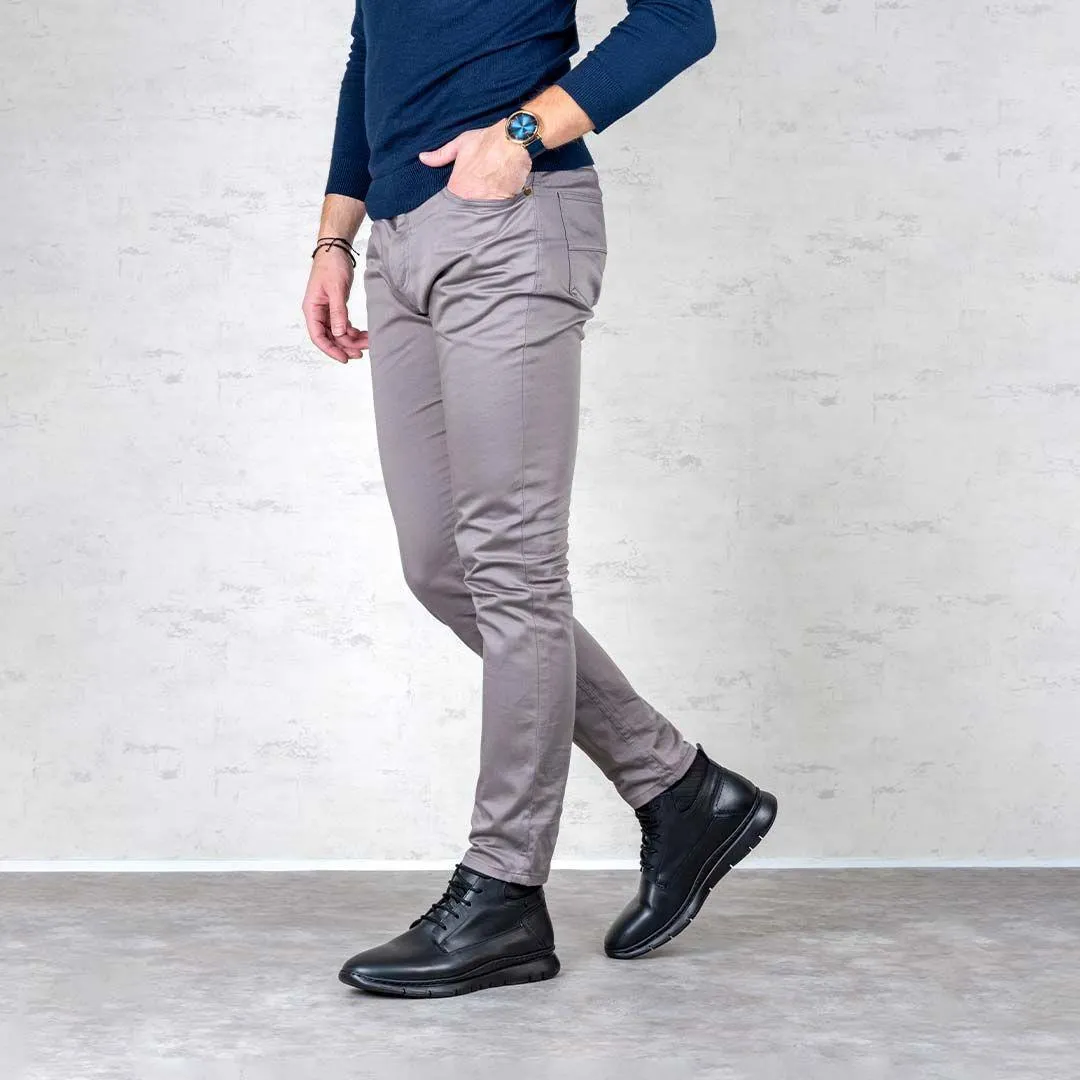 Ανδρικά μποτάκια BOZIKIS Leather με κορδόνια