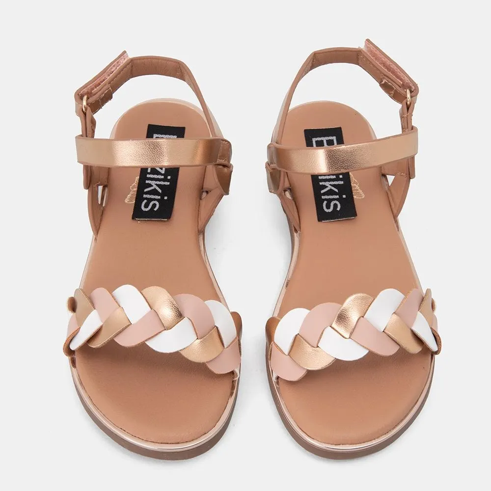 Παιδικά σανδάλια με πλεκτή φάσα & μπαρέτα