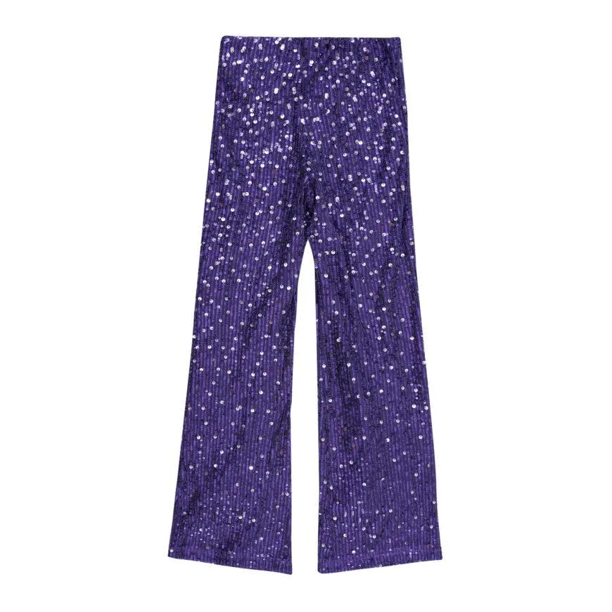 Χειμερινή παντελόνα με παγιέτα για κορίτσι σε μωβ χρώμα -32.1001MO