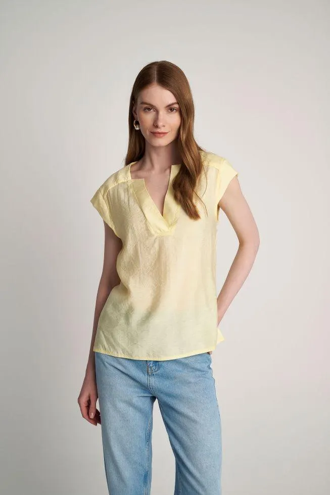 Τοπ με V λαιμόκοψη - Pineapple