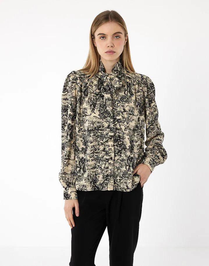 Εμπριμέ πουκάμισο με δέσιμο