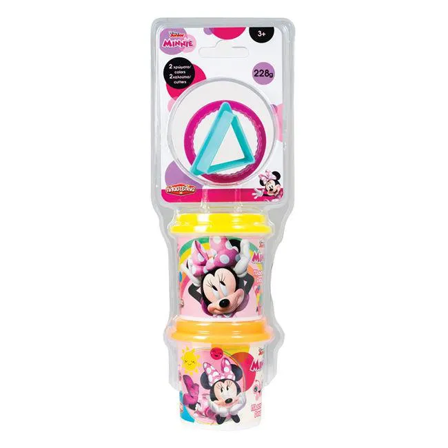 DOH Πλαστελίνη Disney Minnie 2 Βαζάκια Με Καπάκια Καλουπάκια Και 2 Κόφτες 228g - AS