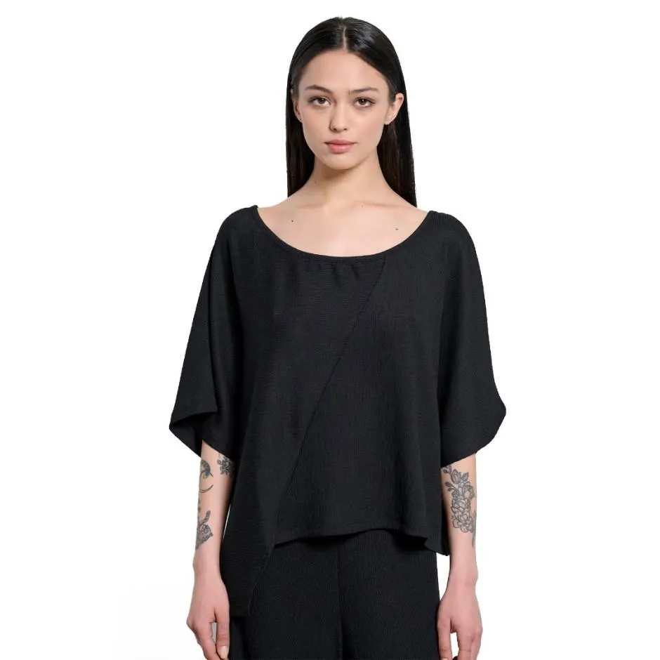 Bodytalk 'Goffre' Μαύρο - Γυναικεία Κοντομάνικη Μπλούζα