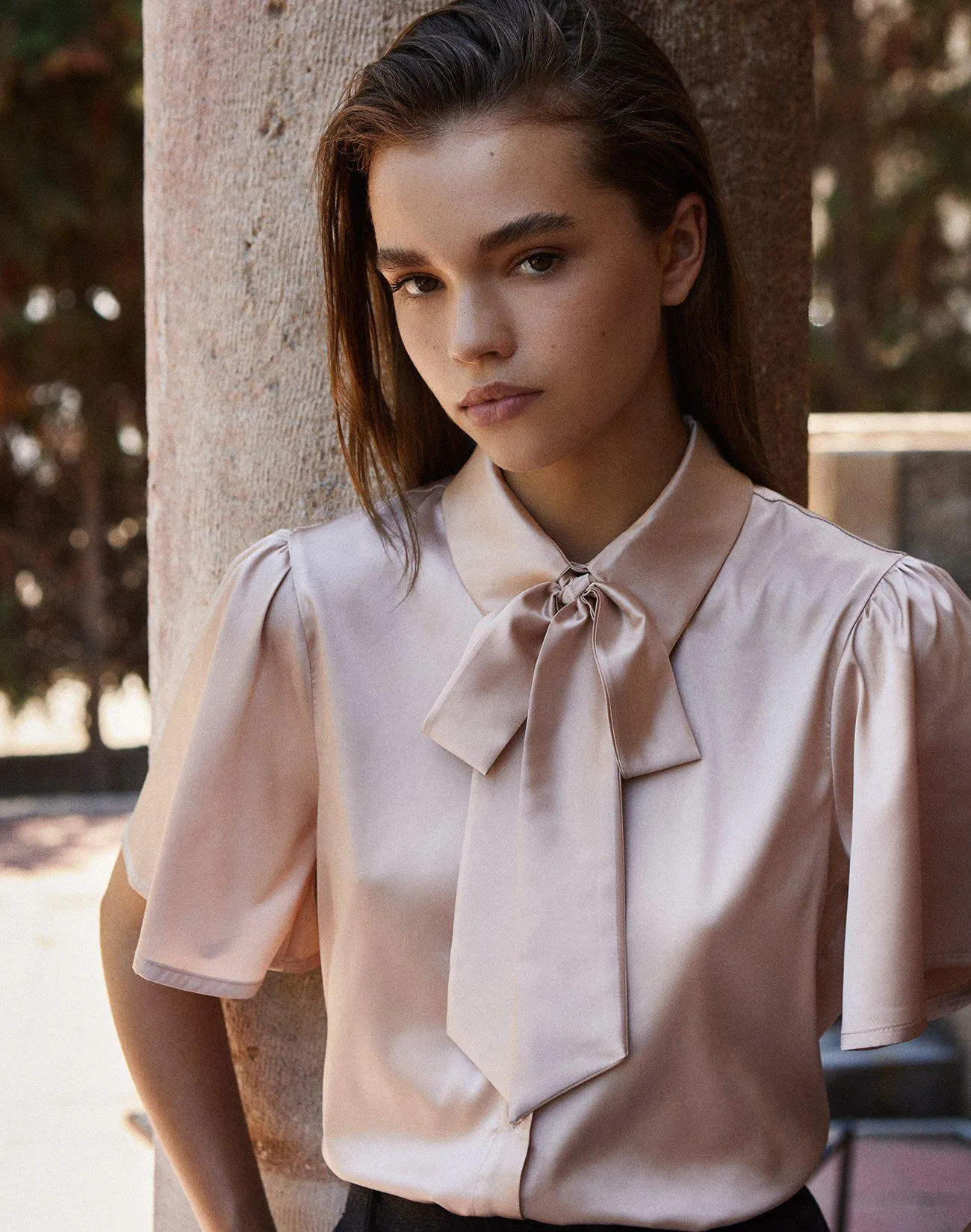 Πουκάμισο σατέν με δέσιμο