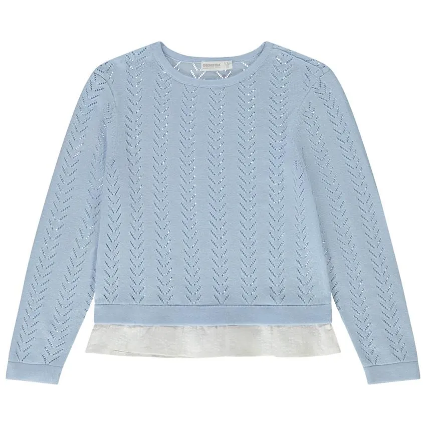 Jumper bi-matière 2 σε 1 απλό αποτέλεσμα για κορίτσι